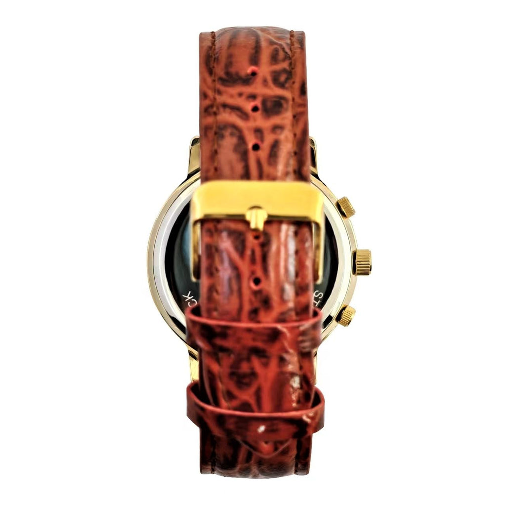 Gold Tone Leather Watch Q269762