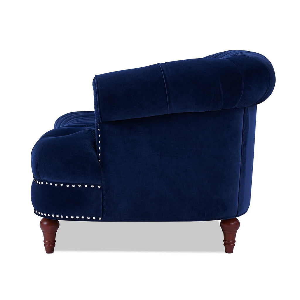 Navy Blue Velvet Tufted Sofa T551890