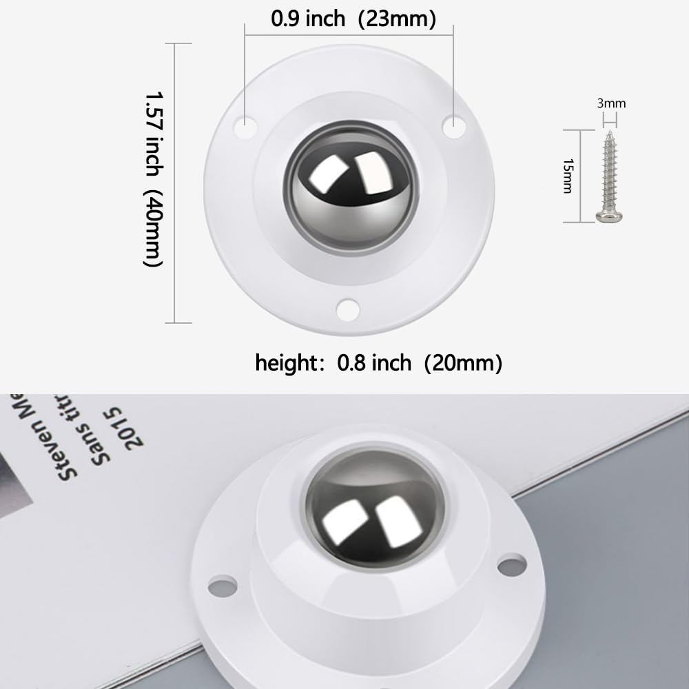 Self Adhesive Caster Wheels 0.8 Inch Black 4 Pack R365786