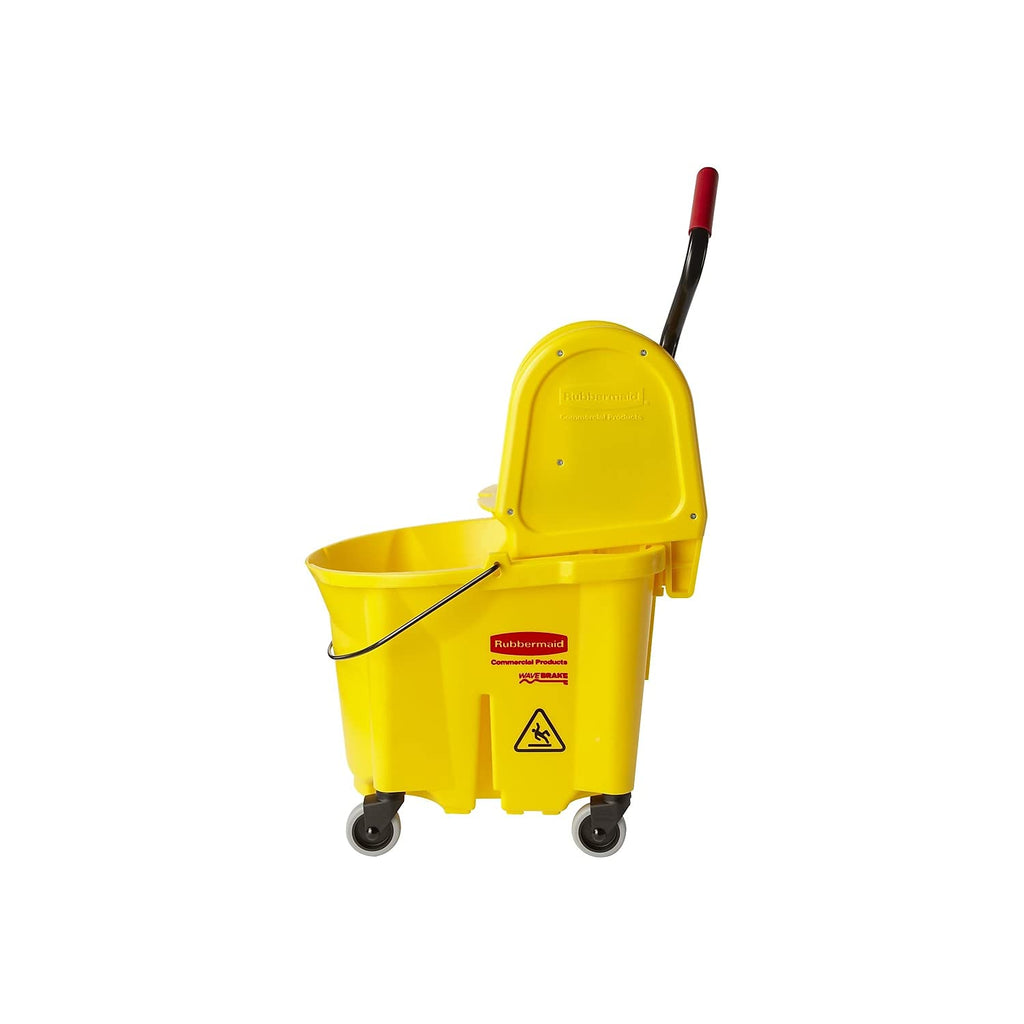 31 QT Tandem Mop Bucket and Wringer Combo on Wheels, Yellow O9008