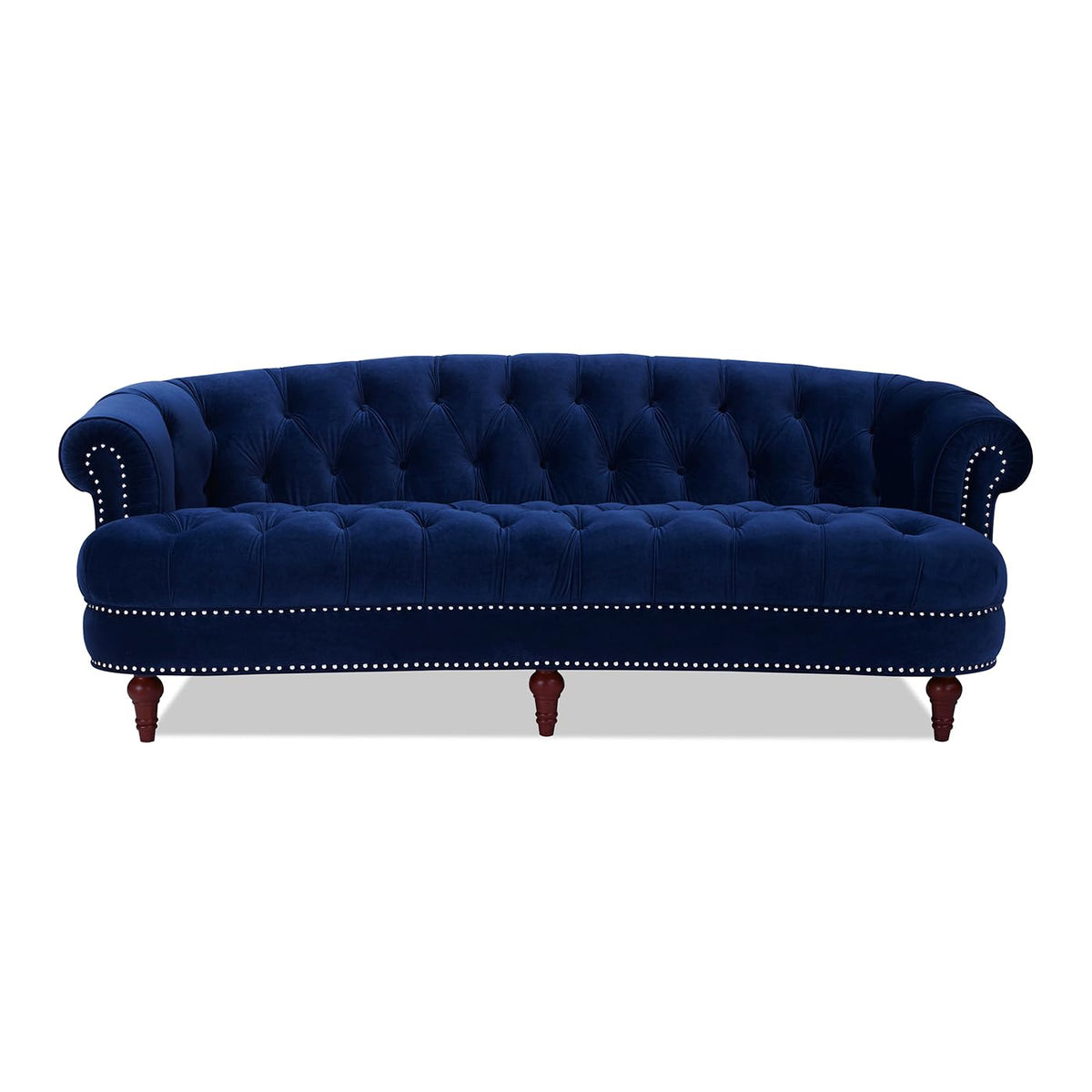 Navy Blue Velvet Tufted Sofa T551890