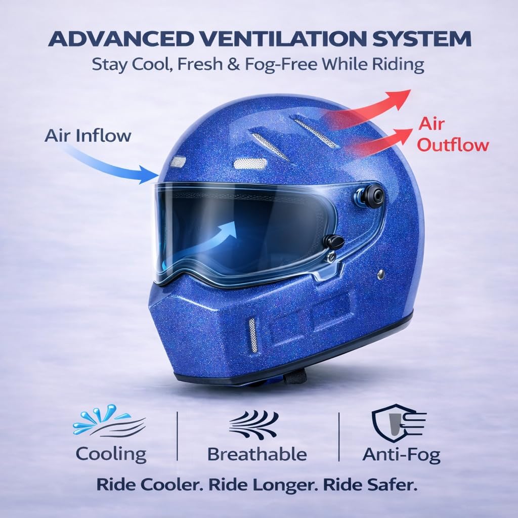 DOT Approved Fiberglass Full Face Motorcycle Helmet with Clear Visor N112