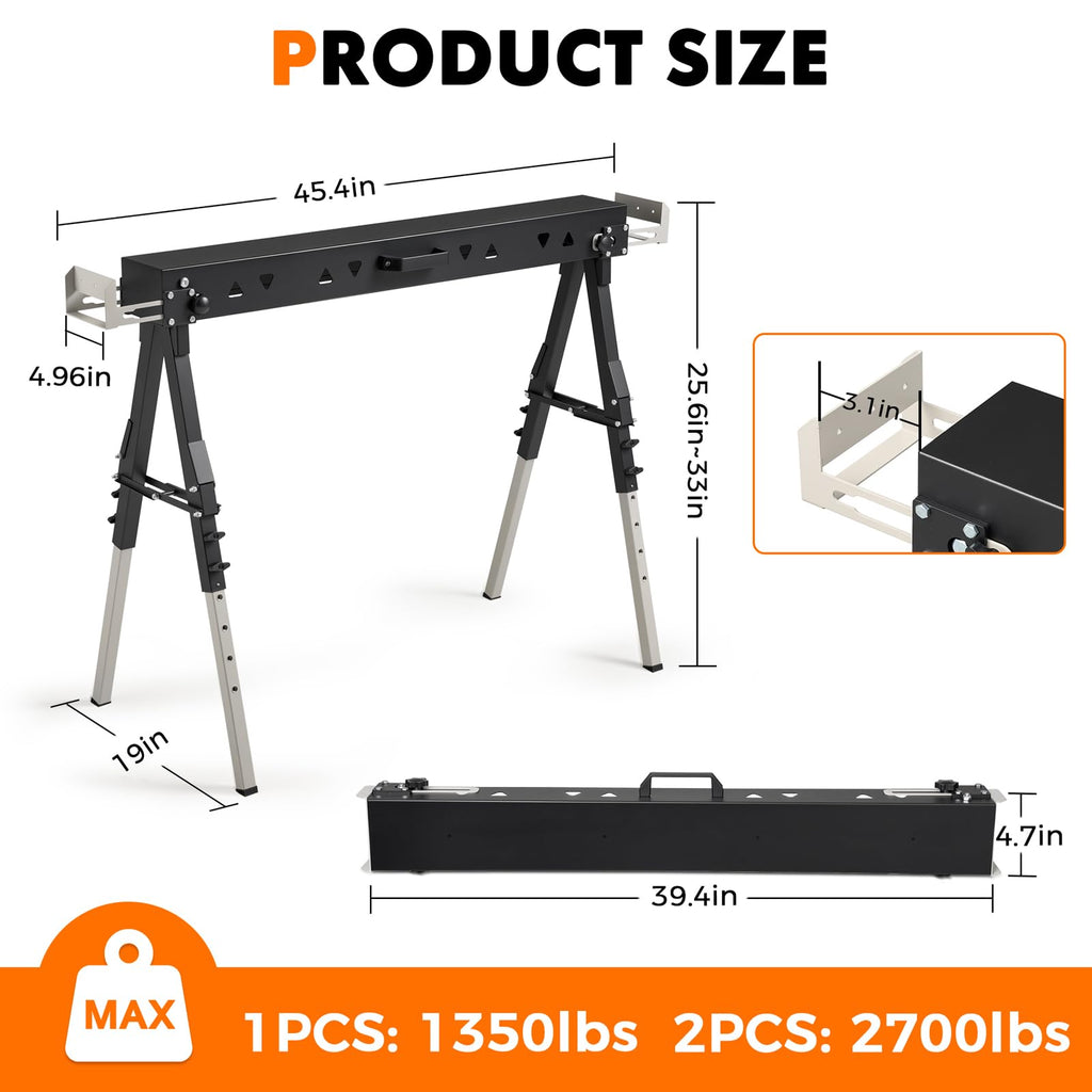 Heavy Duty Folding Sawhorse 2 Pack Q15779