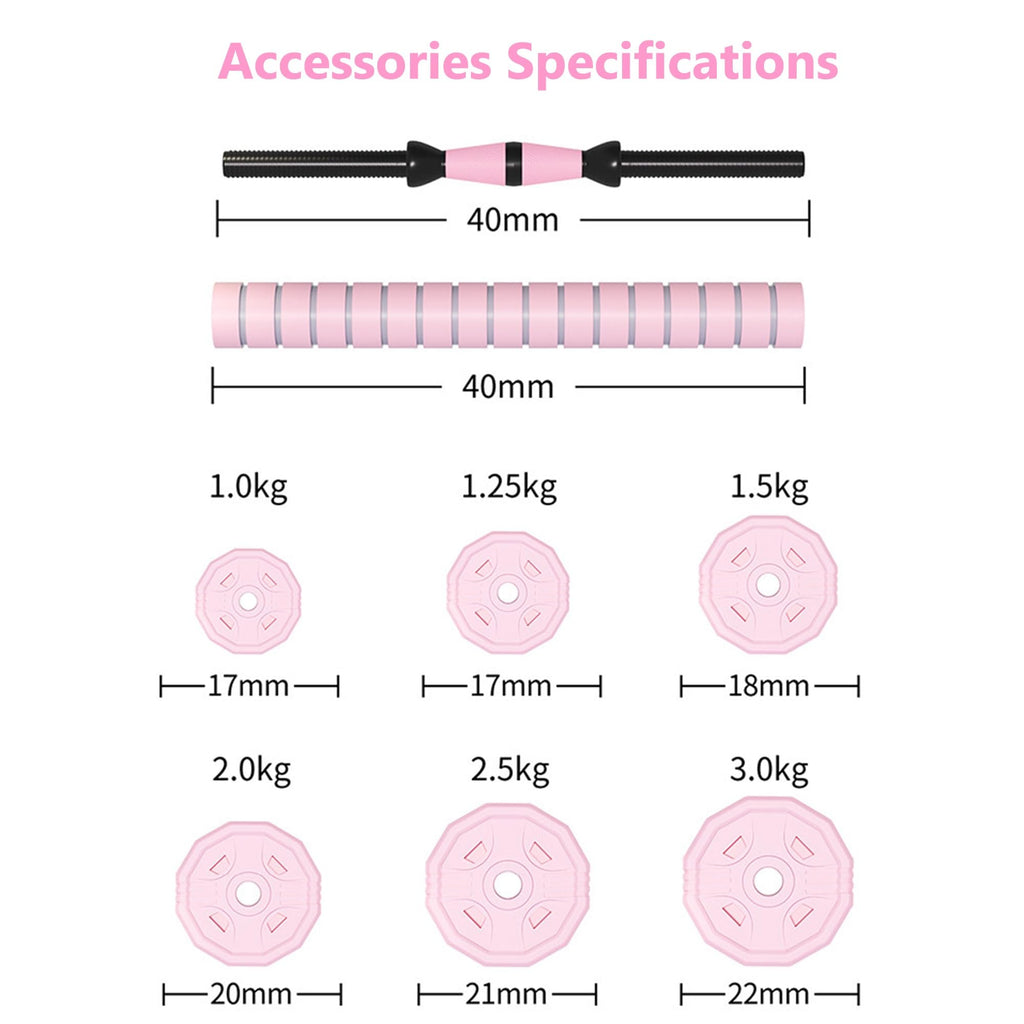 Adjustable Dumbbells Set 2 in 1 Free Weights Dumbbell Barbell Set Y501266