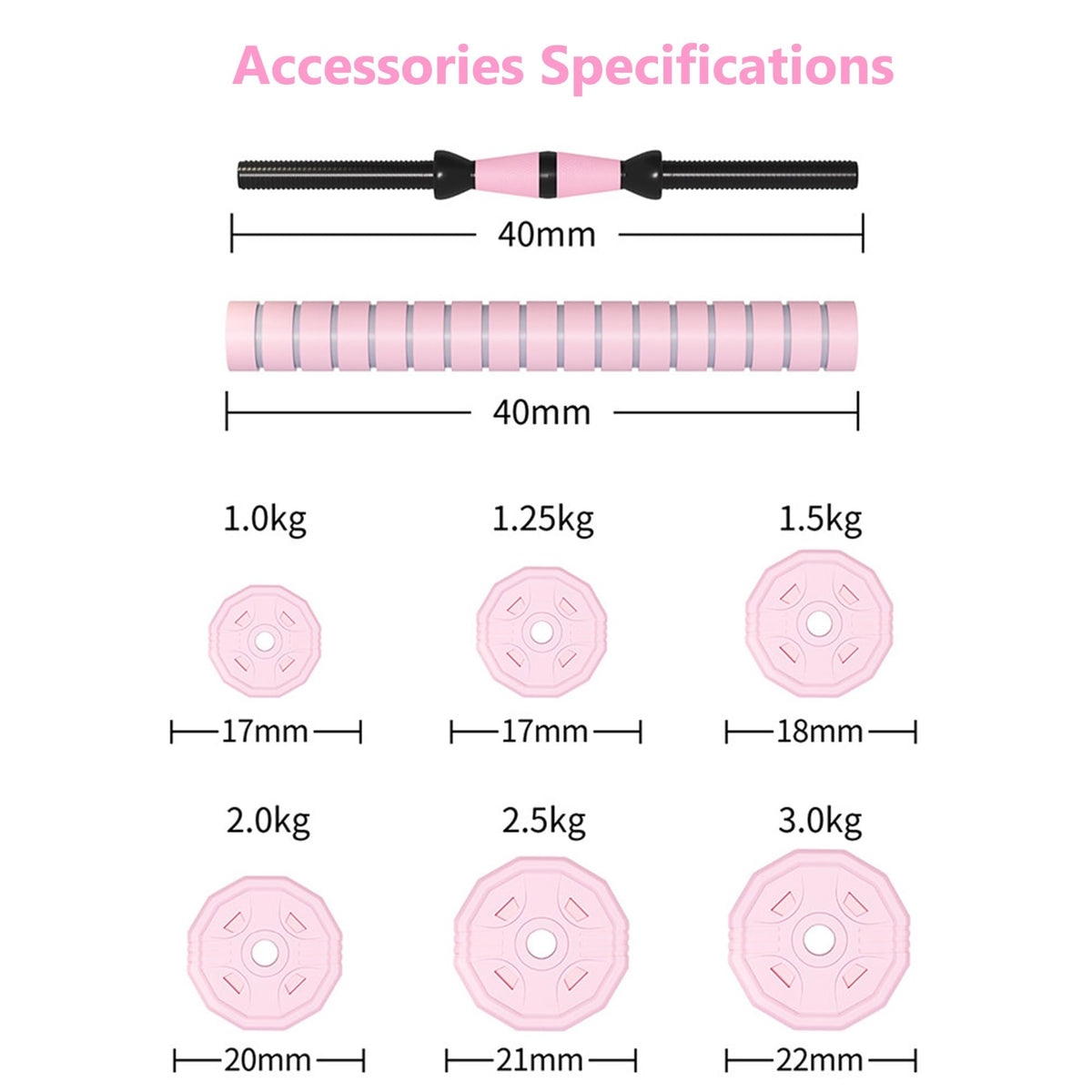 Adjustable Dumbbells Set 2 in 1 Free Weights Dumbbell Barbell Set Y501266