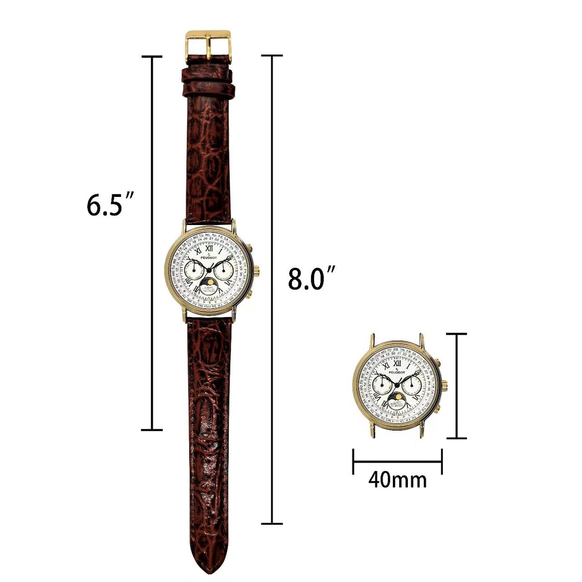 Gold Tone Leather Watch Q269762