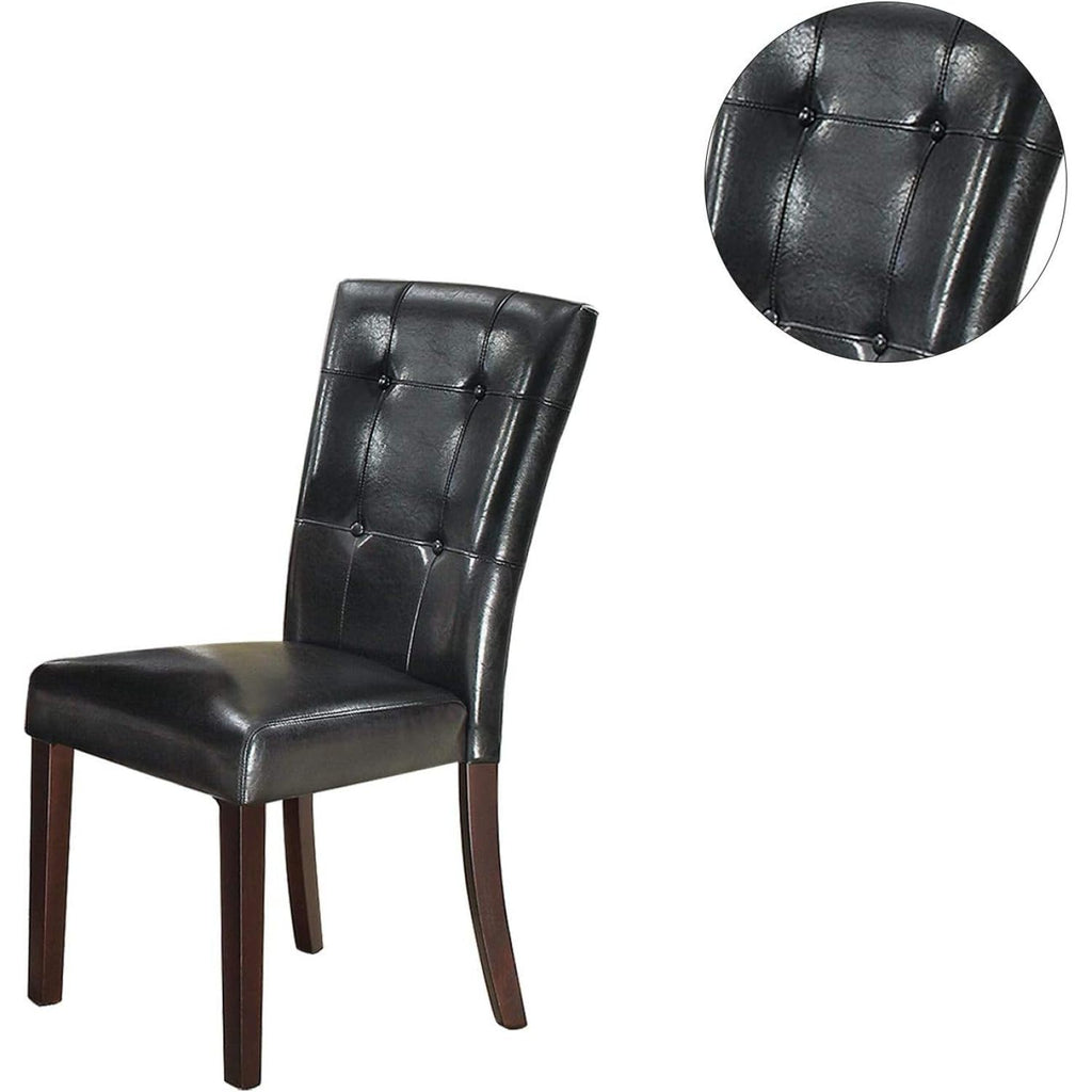 Black Faux Leather Parson Chairs Set of 2 C3811