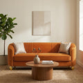 Orange Velvet 3 Seater Sofa U520816