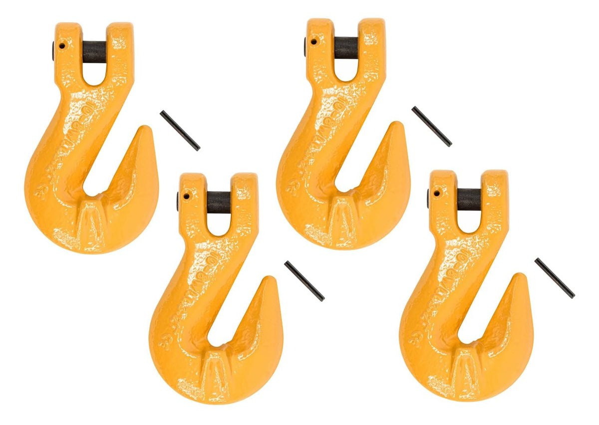 3/8" Grade 80 Clevis Grab Hooks with Pins 4 Pack M138