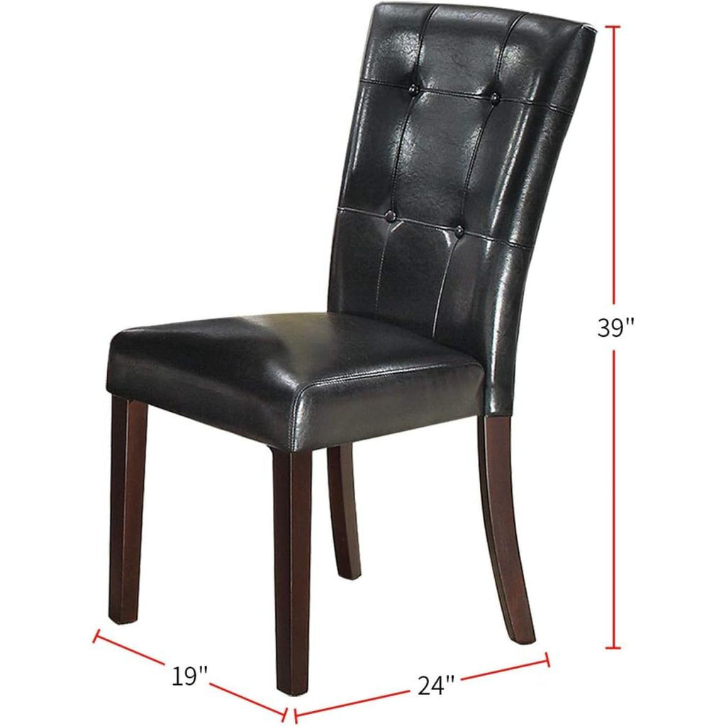 Black Faux Leather Parson Chairs Set of 2 C3811