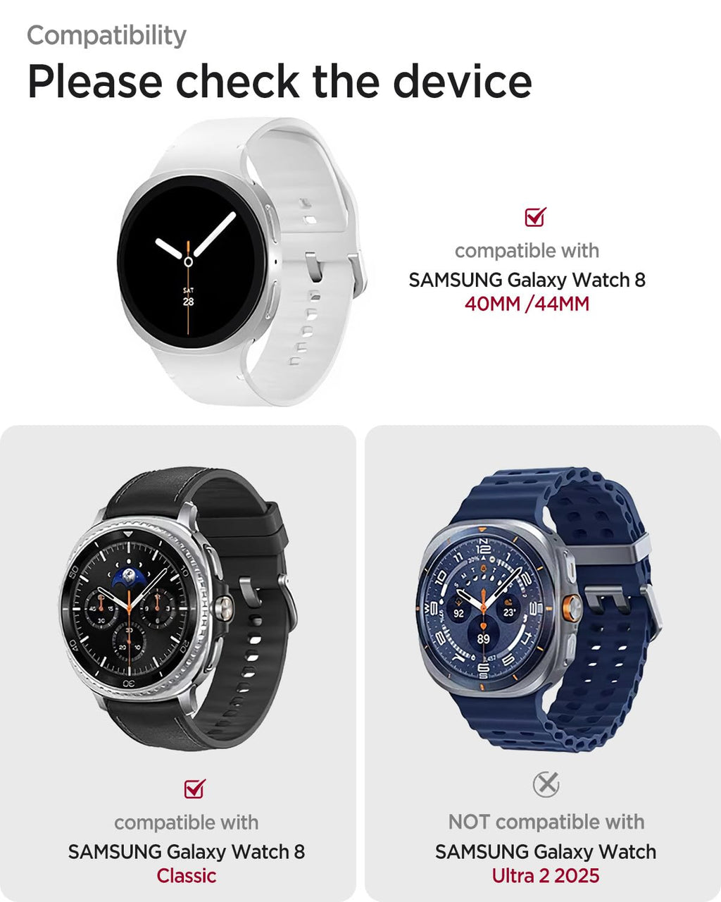 Leather Band for Galaxy Watch 9/8 40mm 44mm A7149