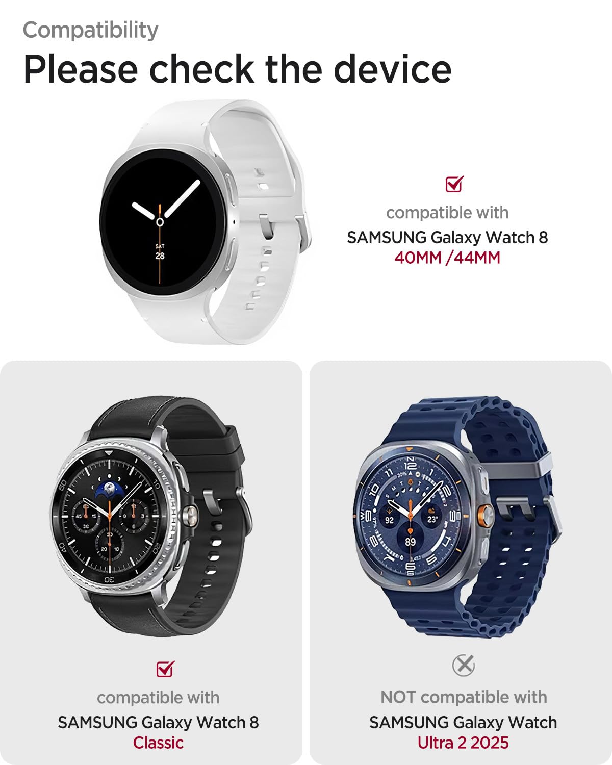 Leather Band for Galaxy Watch 9/8 40mm 44mm A7149