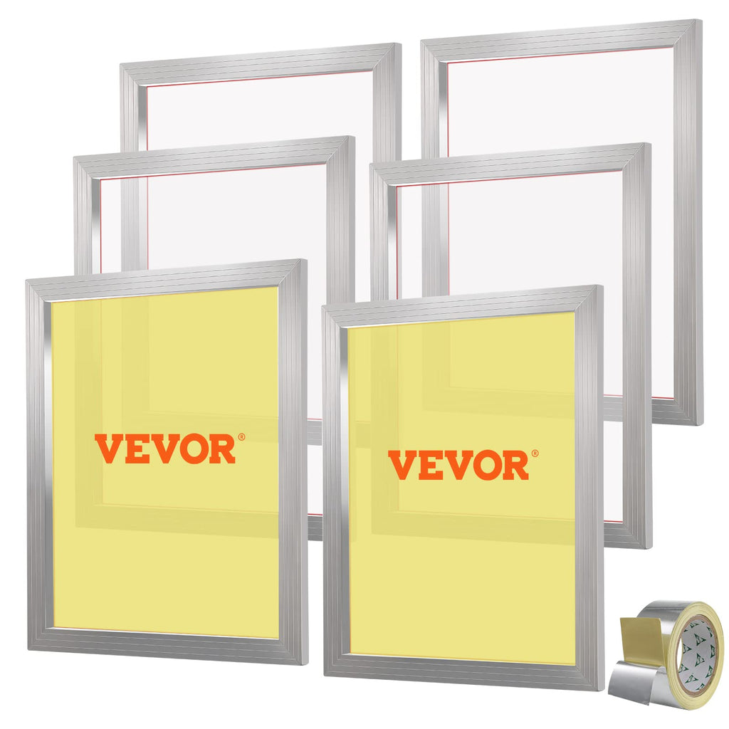 6 Pieces Aluminum Silk Screen Frame with 110 Count Nylon Mesh S352990