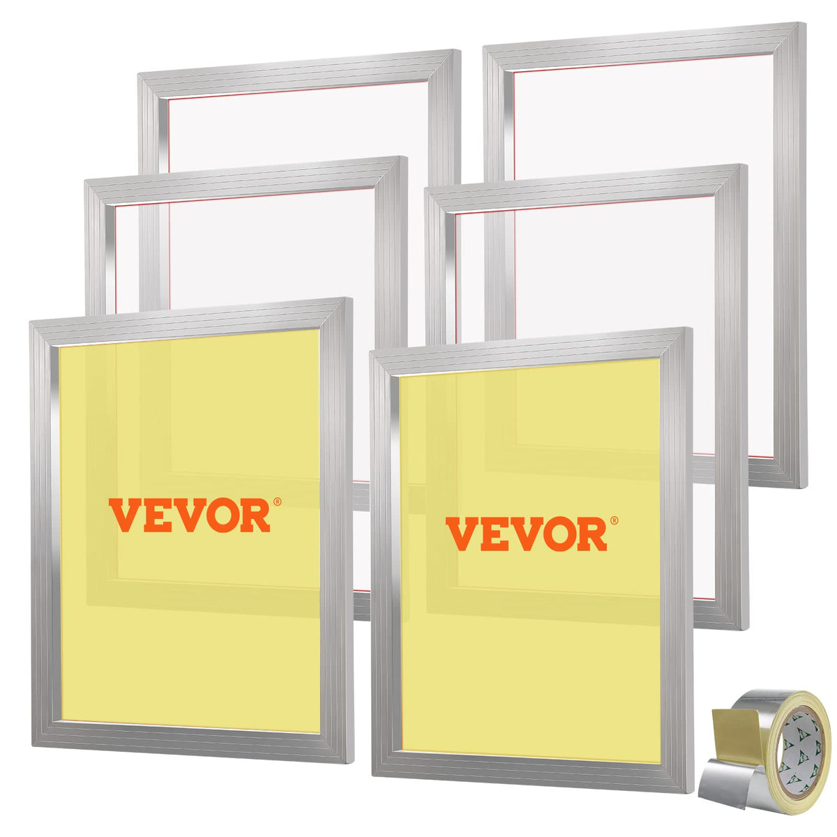6 Pieces Aluminum Silk Screen Frame with 110 Count Nylon Mesh S352990