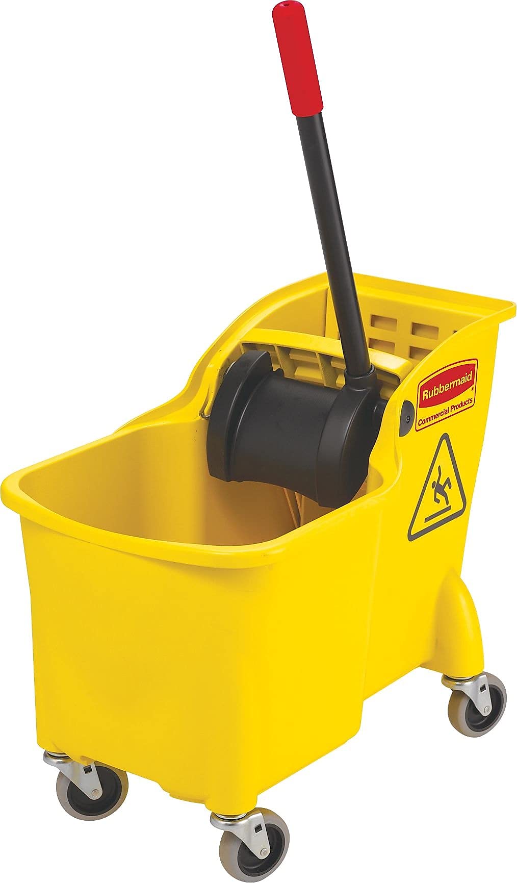 31 QT Tandem Mop Bucket and Wringer Combo on Wheels, Yellow O9008
