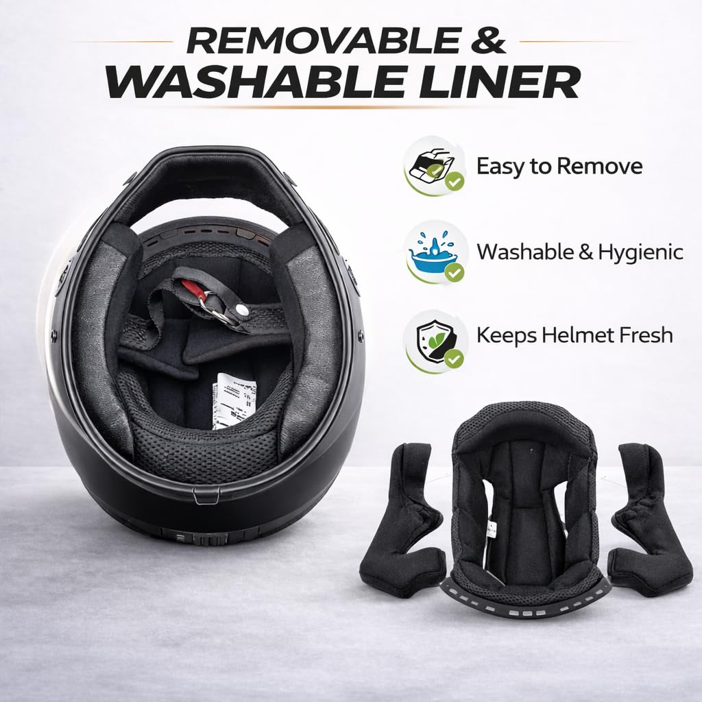 DOT Approved Fiberglass Full Face Motorcycle Helmet with Clear Visor N112