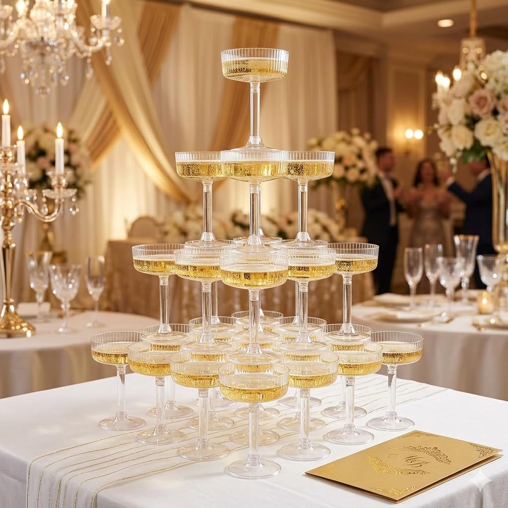 24 Pack 6oz Plastic Martini Glasses Y165326