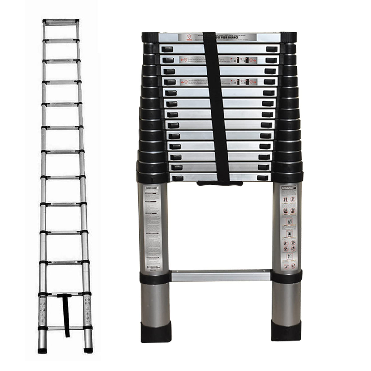 Telescopic Aluminum Ladder 14.5FT 330lbs Capacity T705