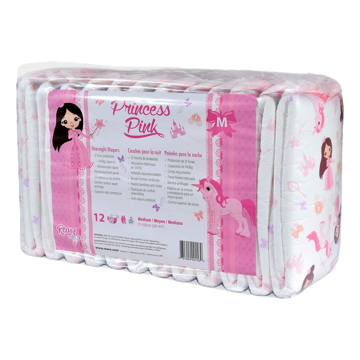 Princess Pink Overnight Adult Diapers 12 Pack Large S234925