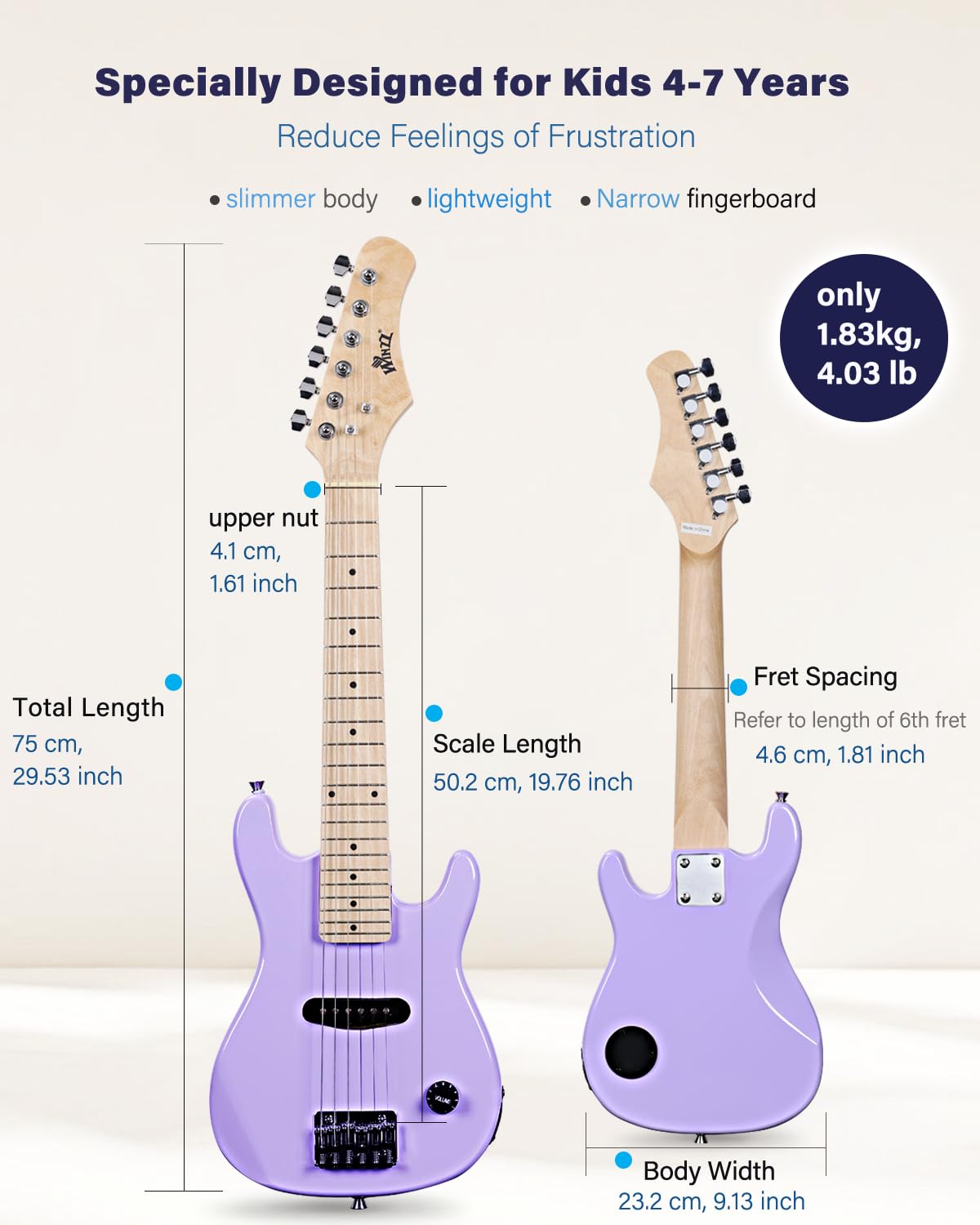 30 Inches Right Handed Electric Guitar with Beginner Kit F183