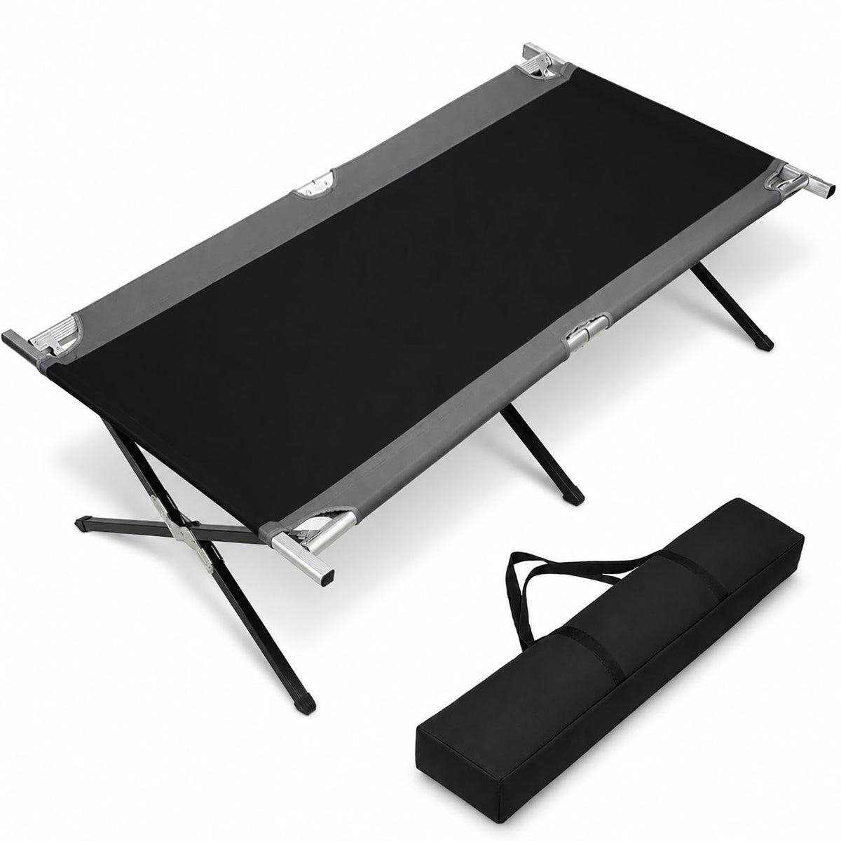 42" Extra Wide Heavy Duty Folding Cot Bed with Carry Bag H520412
