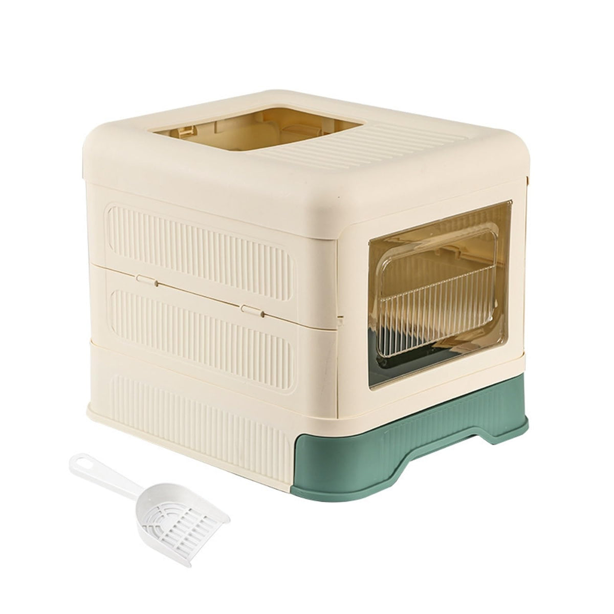 Fully Enclosed Cat Litter Box with Lid and Drawer O658