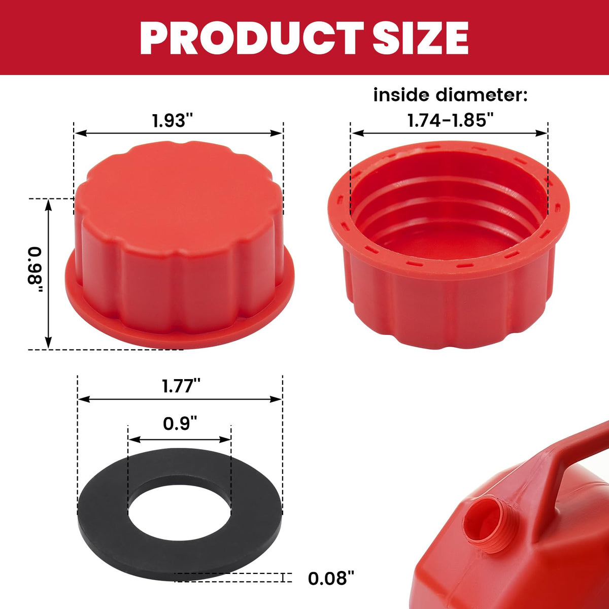 6 Pack Replacement Gas Can Caps U604360