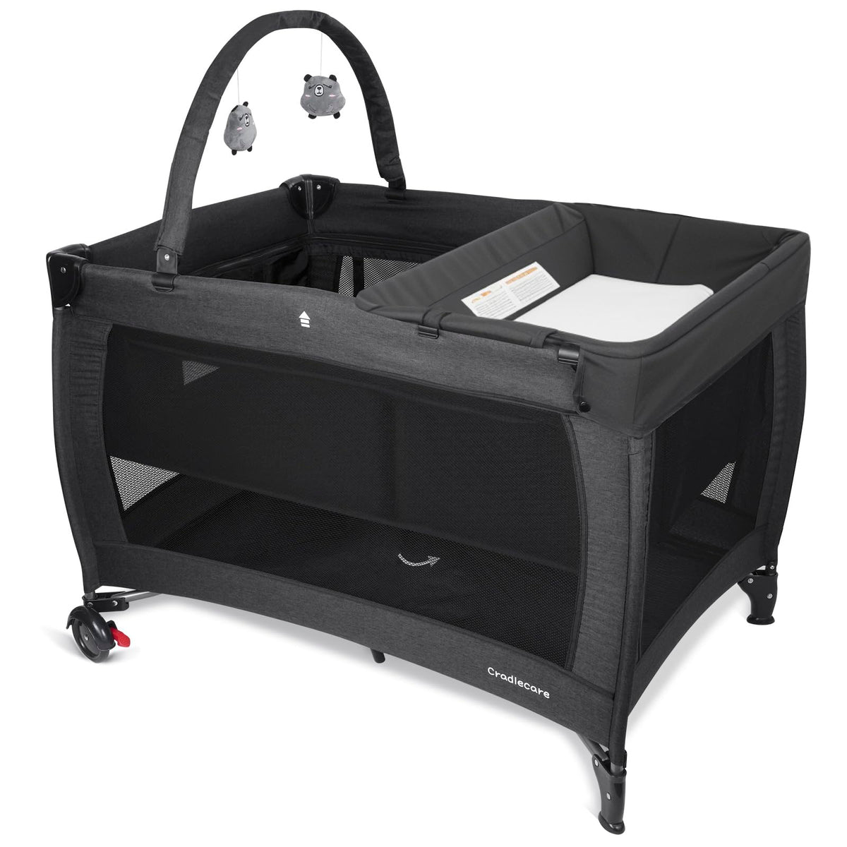 3-in-1 Pack and Play with Changing Table & Carry Bag, Black N368