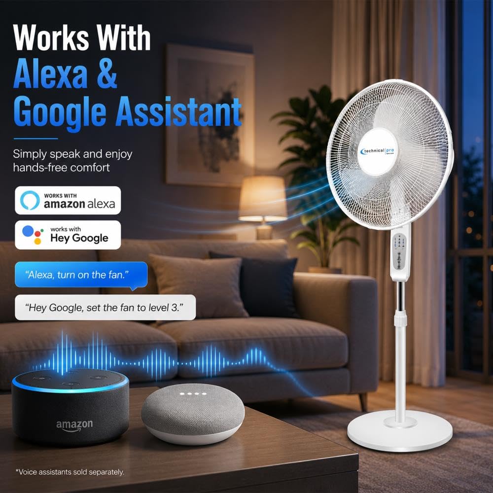16" Standing Fan with WiFi Control V2905