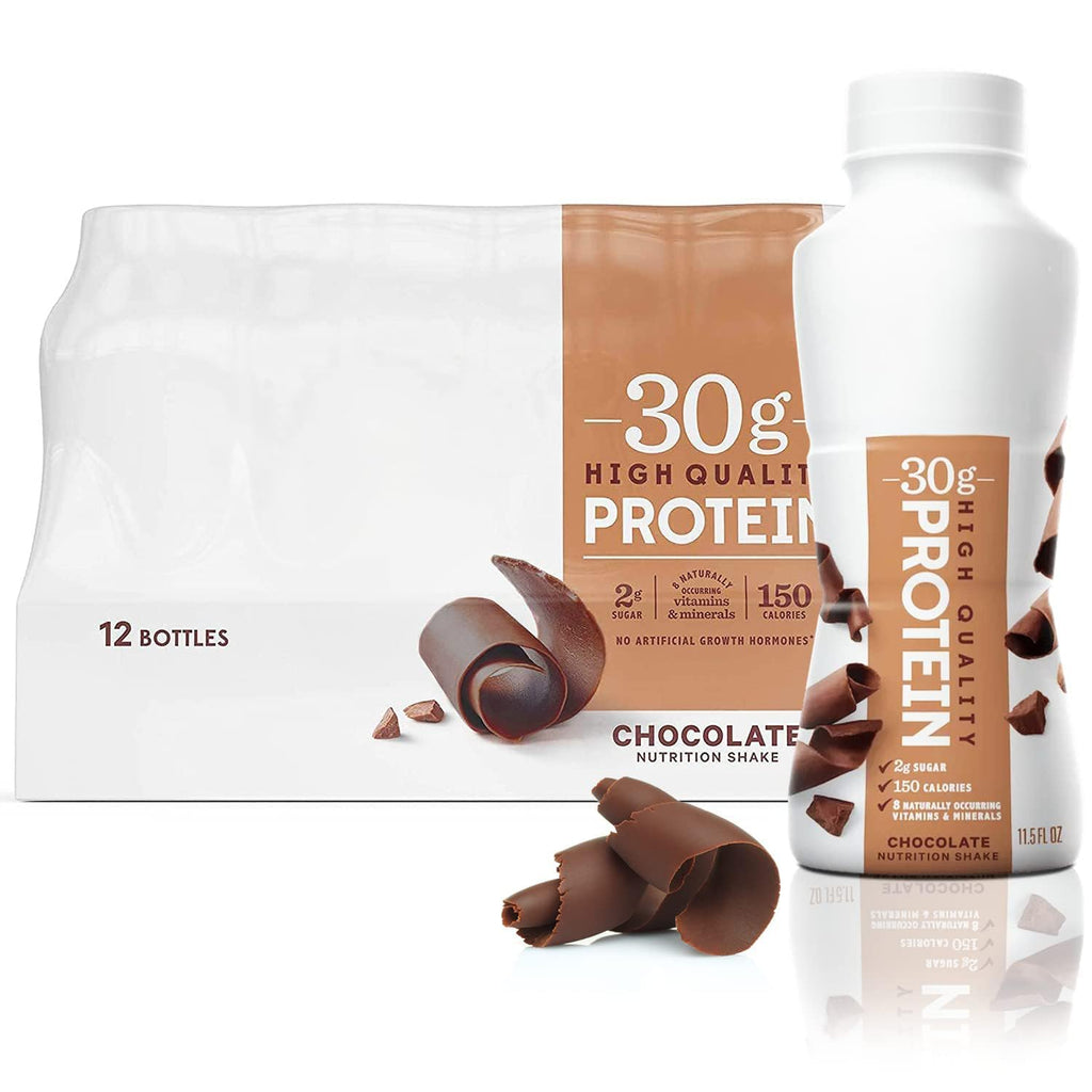 Chocolate Protein Shakes 12 Pack 30g Protein Low Sugar Lactose-Free 11.5 fl oz I349