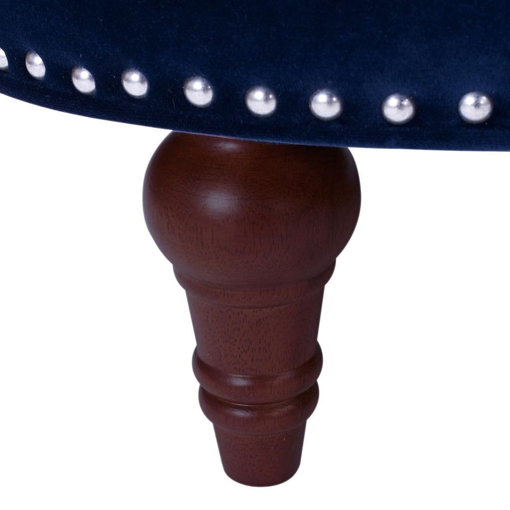Navy Blue Velvet Tufted Sofa T551890