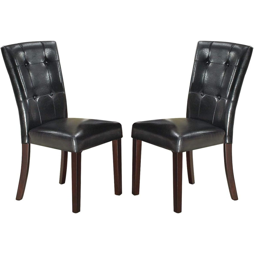 Black Faux Leather Parson Chairs Set of 2 C3811