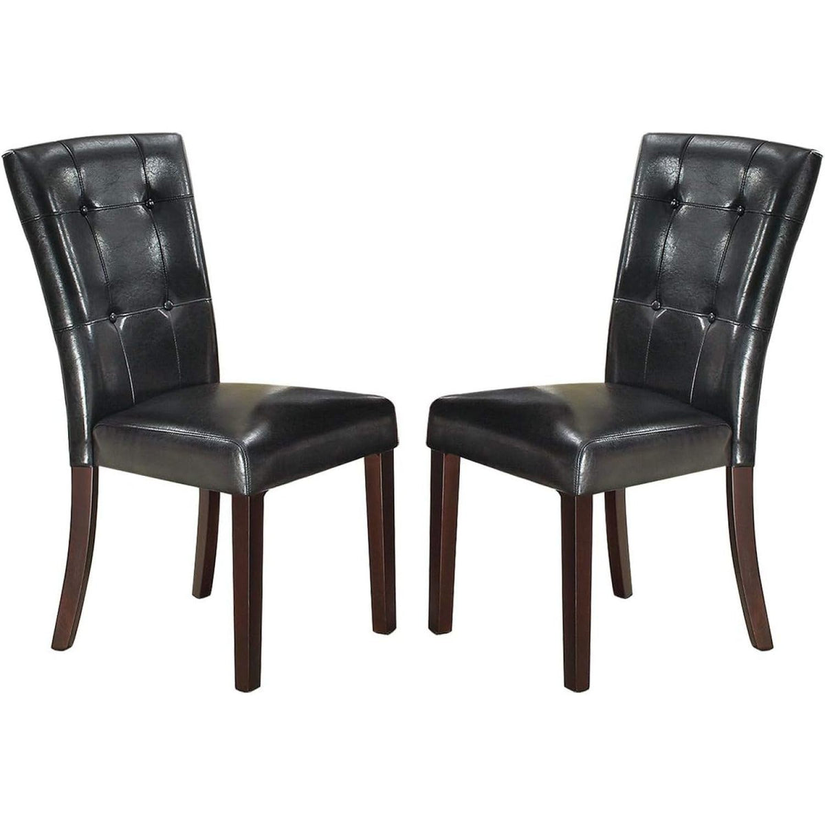 Black Faux Leather Parson Chairs Set of 2 C3811