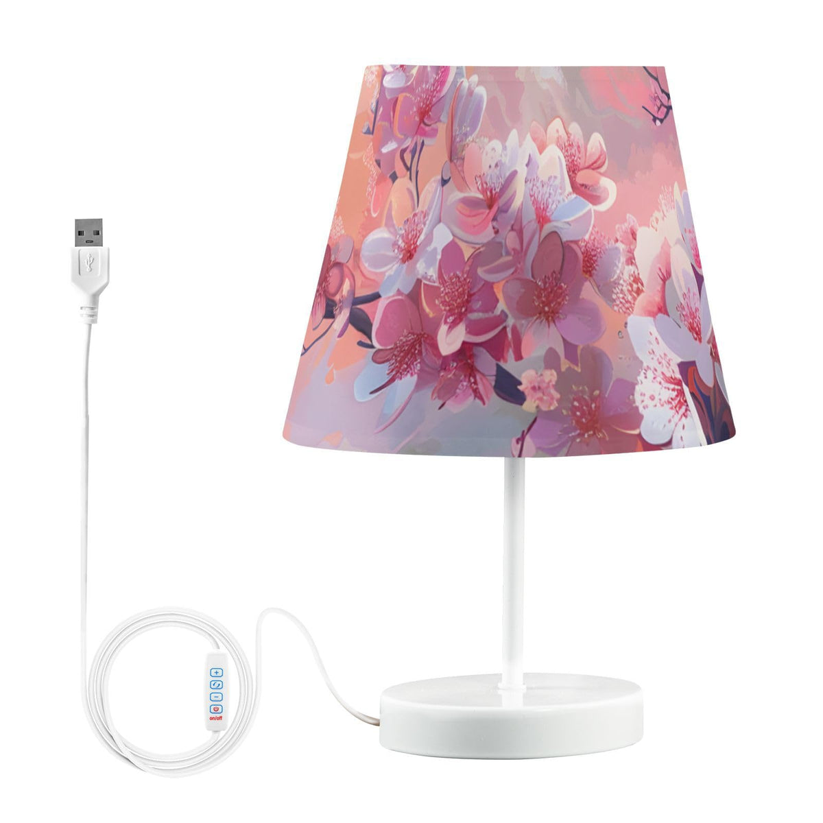 Cherry Blossoms Painting 3-Way Dimmable LED Table Lamp G958850