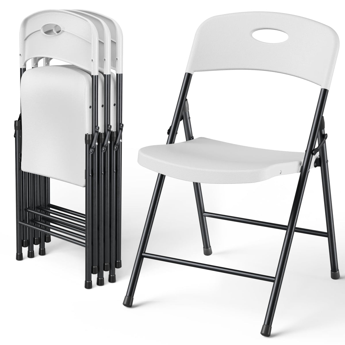 4 Pack Heavy Duty Plastic Folding Chair U2445
