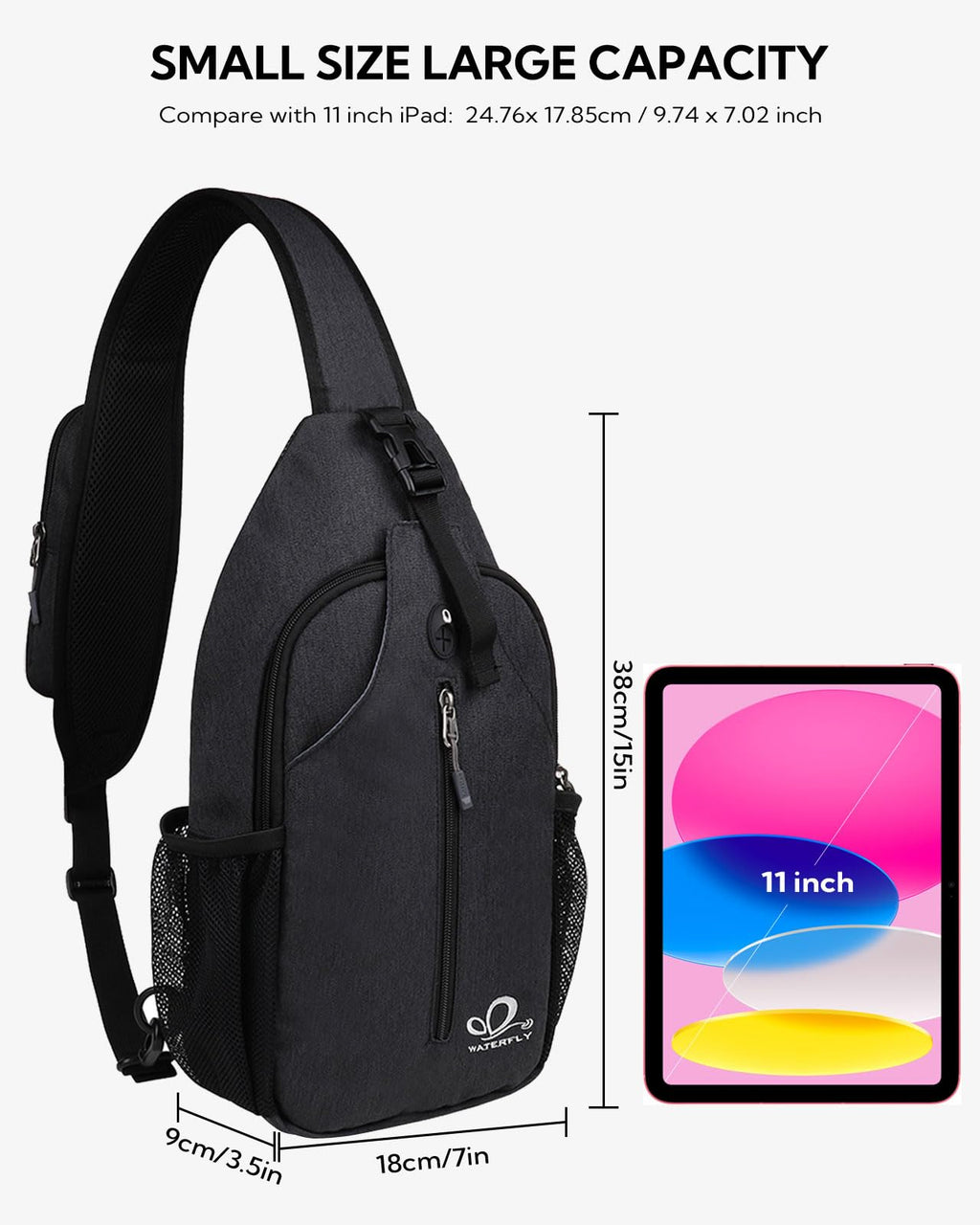 Black Crossbody Sling Bag Z51368