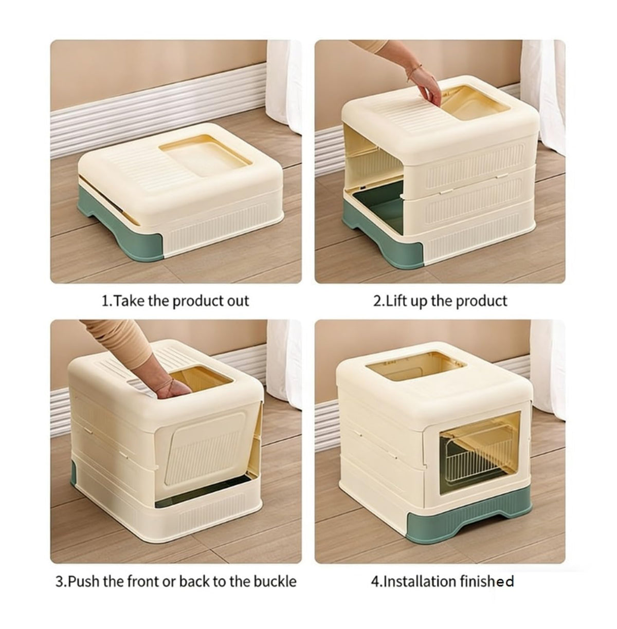 Fully Enclosed Cat Litter Box with Lid and Drawer O658