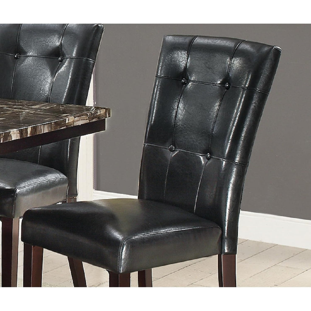 Black Faux Leather Parson Chairs Set of 2 C3811