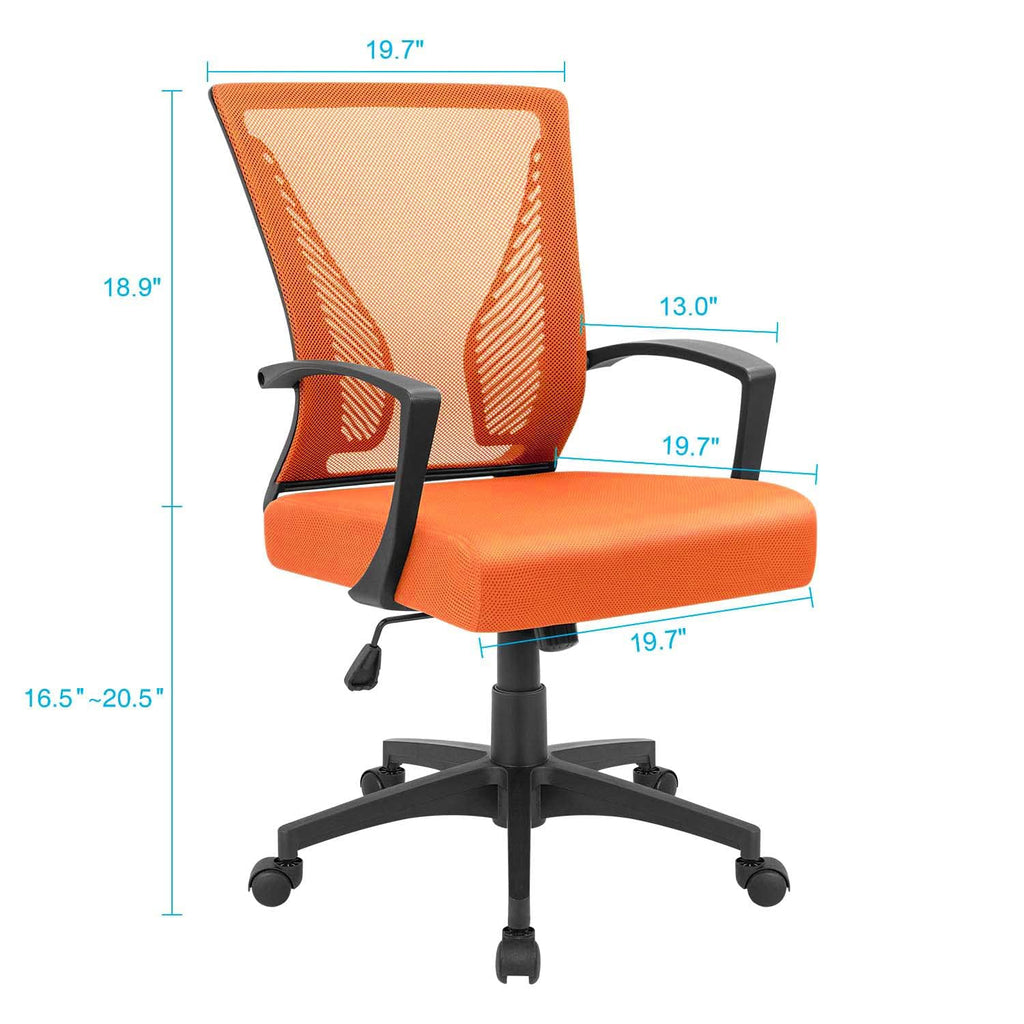 Orange Mesh Ergonomic Office Chair with Armrest X45218