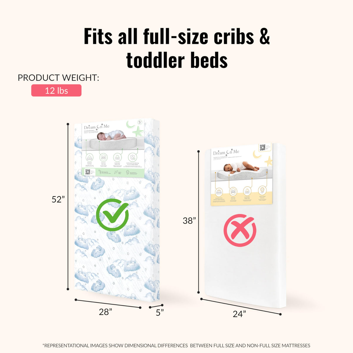 2-in-1 Baby Crib Mattress C34536