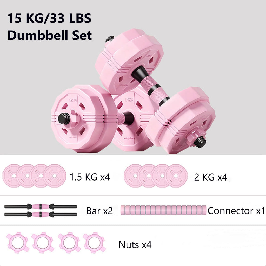 Adjustable Dumbbells Set 2 in 1 Free Weights Dumbbell Barbell Set Y501266