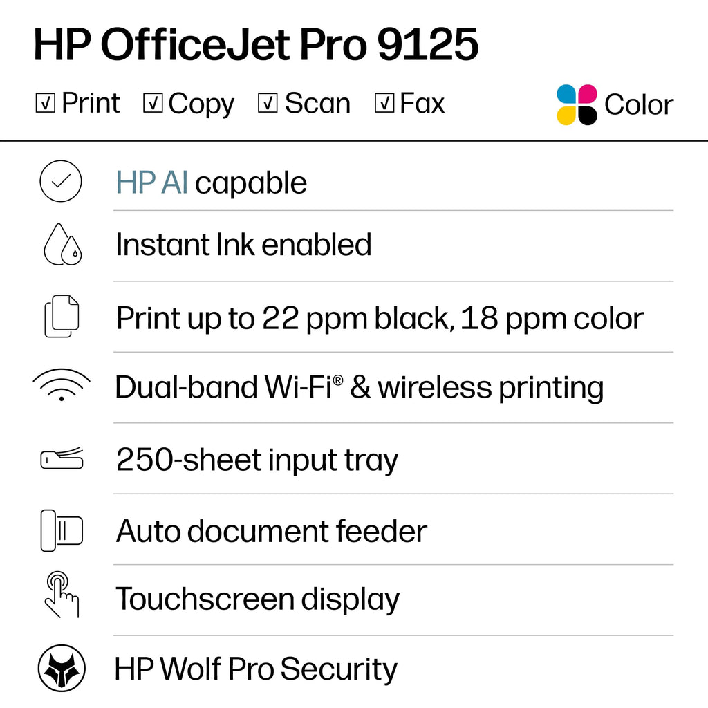 Wireless All-in-One Color Inkjet Printer A129846