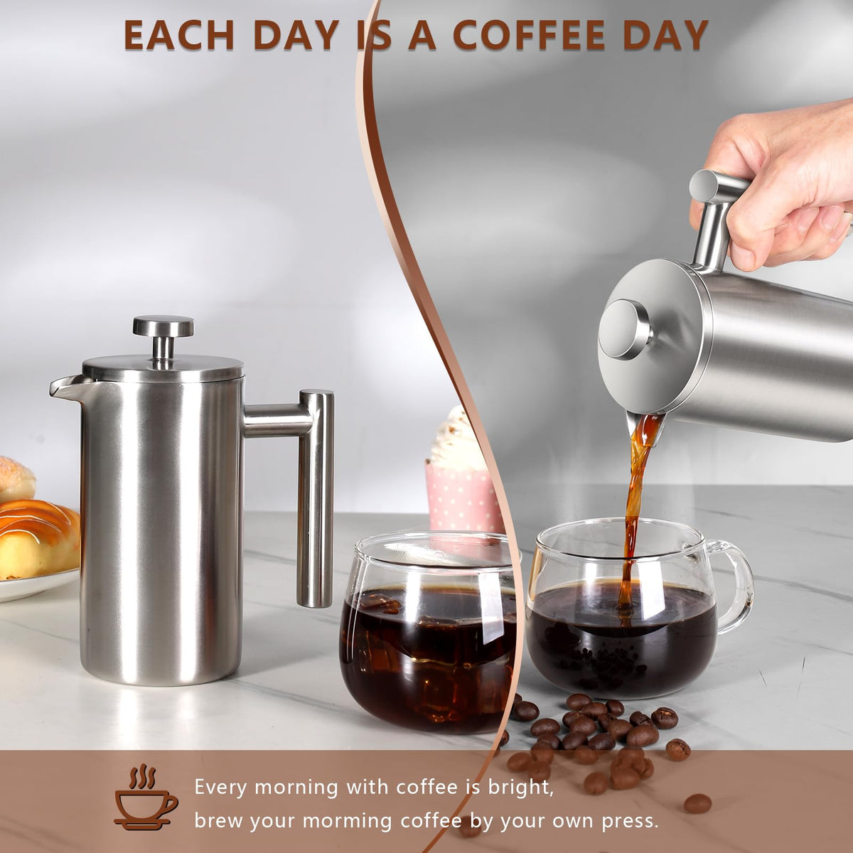 34 OZ Stainless Steel French Press U38355