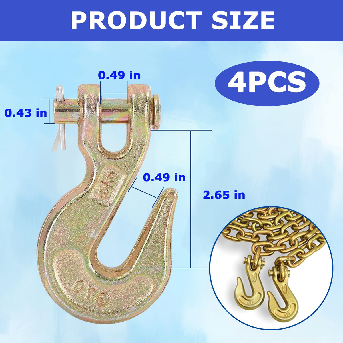 3/8" Heavy Duty Clevis Grab Hook F832355