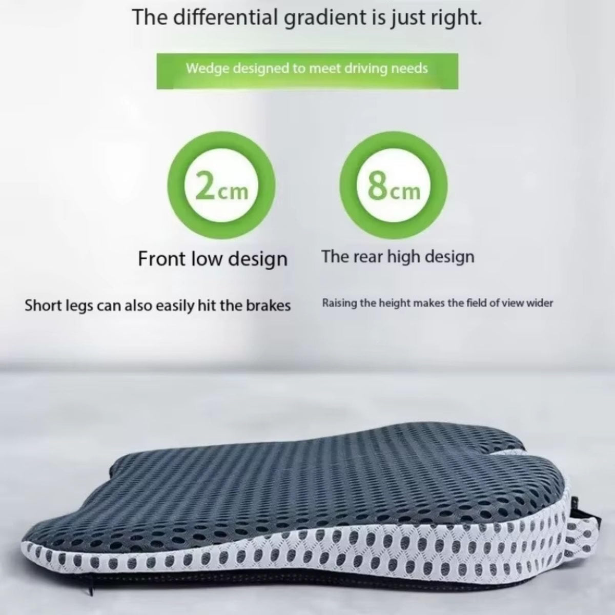 Grey Memory Foam Car Seat Booster Cushion F433607