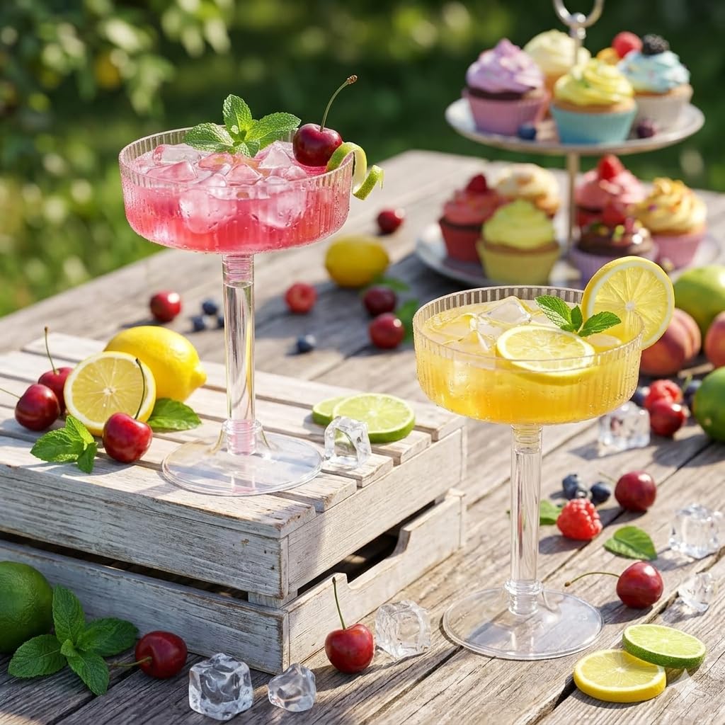 24 Pack 6oz Plastic Martini Glasses Y165326