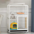 Large 3-Tier Metal Wire Cat Cage with Hammock and Casters D222
