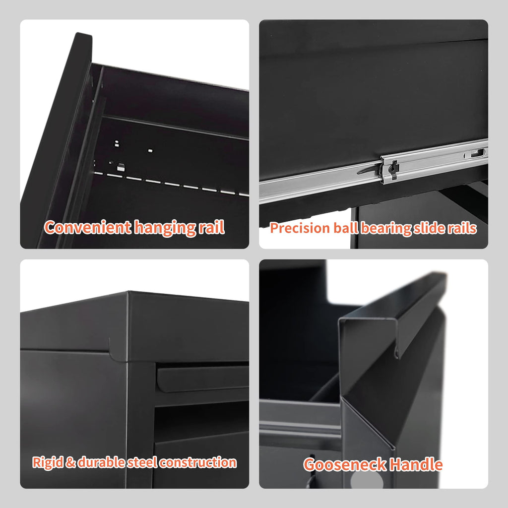 4 Drawer Locking File Cabinet with Wheels V625