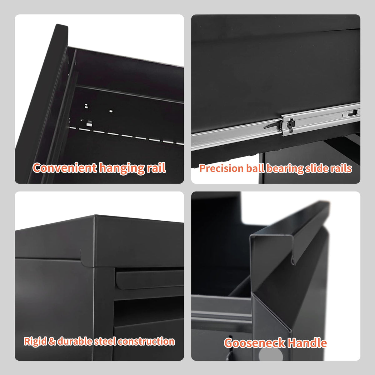 4 Drawer Locking File Cabinet with Wheels V625
