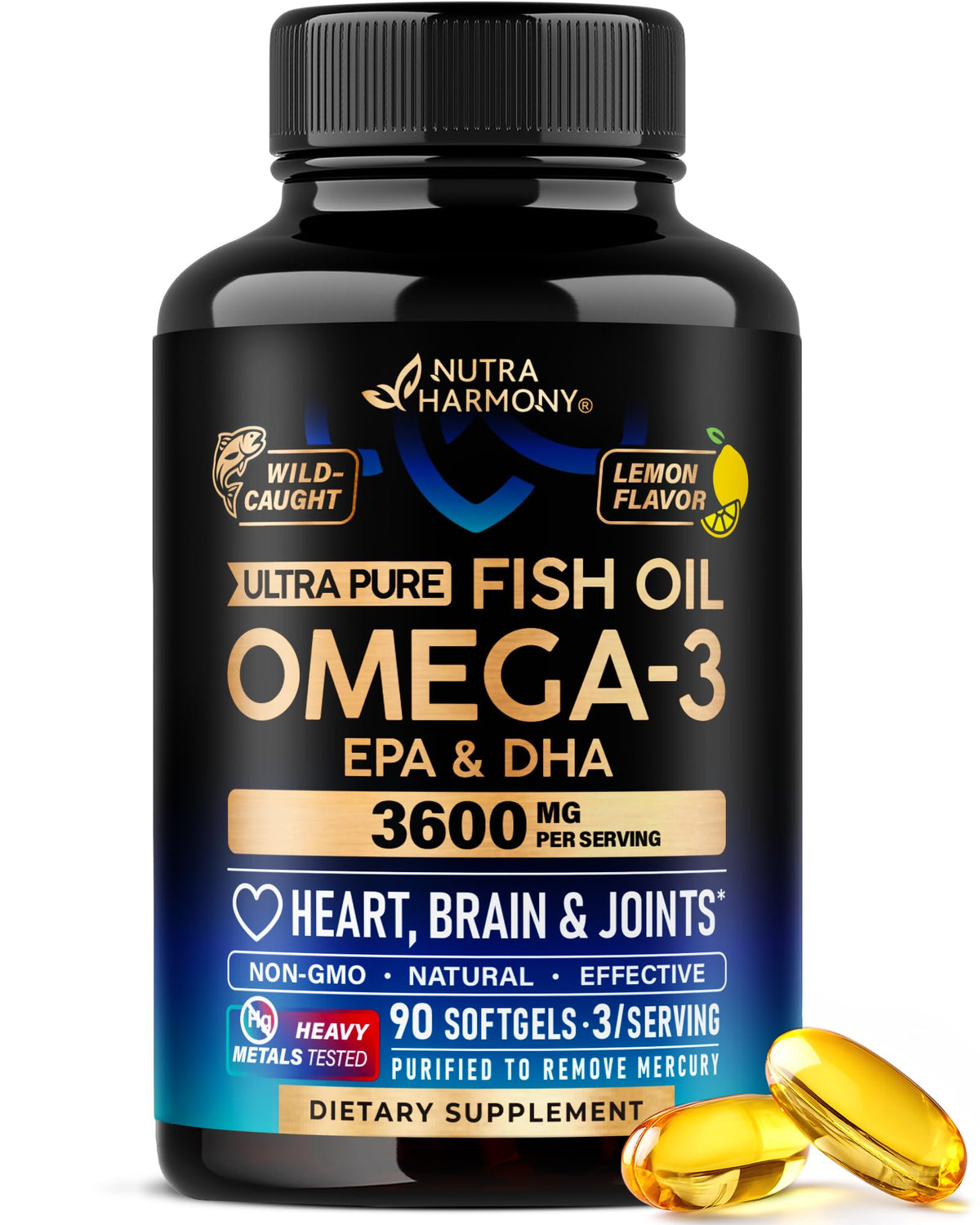 Omega 3 Fish Oil 3600 mg 90 Softgels R1499